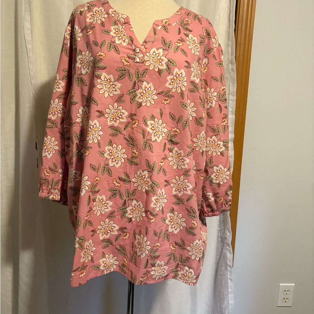 Croft & Barrow Pink Floral Tunic